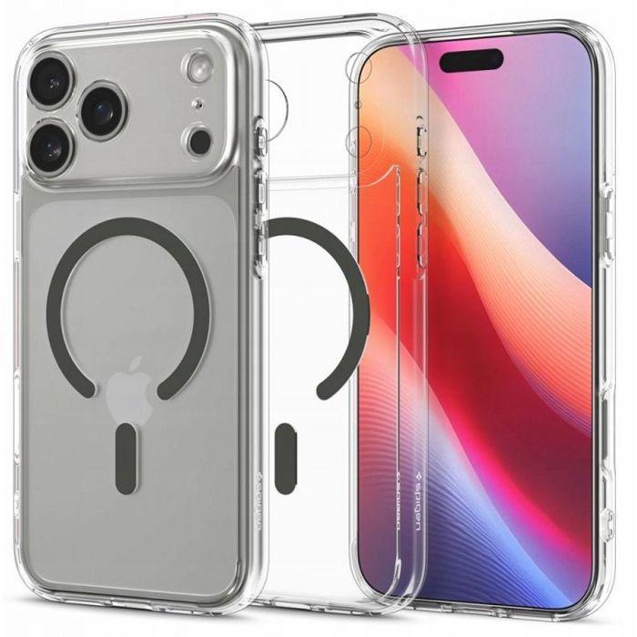 Spigen Ultra Hybrid Mag MagSafe - Coque iPhone 17 Pro transparente/graphite