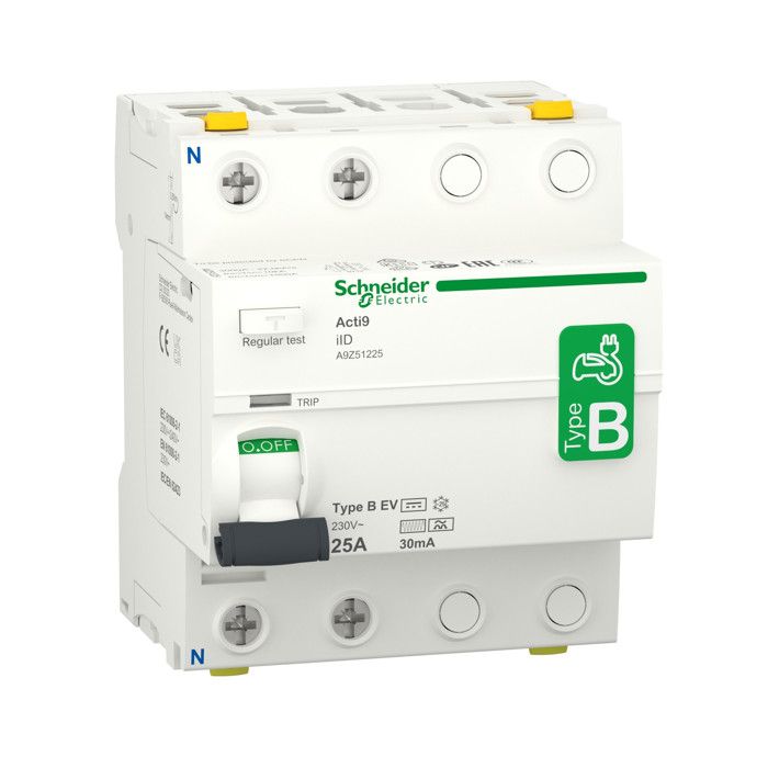 A9z51225 - Interrupteur Différentiel Bipolaire 30ma - 25a - Type B - Schneider Acti9 Iid A9z51225 - Interrupteur Différentiel Bipolaire 30ma - 25a - Type B - Schneider Acti9 Iid