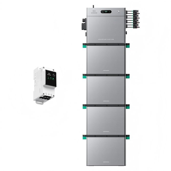 Zendure SolarFlow 2400 Pro - Batterie Solaire 2400W 24-168kWh avec Compteur intelligent 3CT avec 4xAB3000L (11.52 kWh)