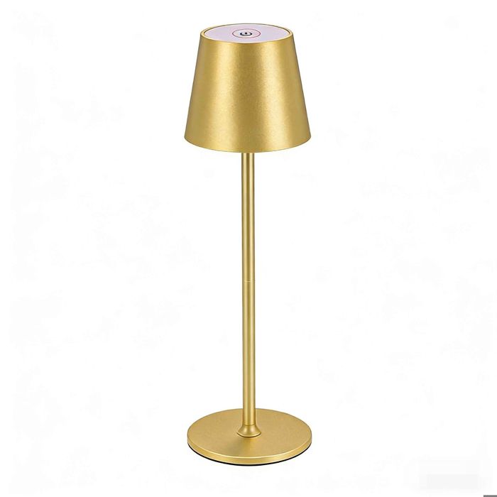 Lot de 2 lampes de table tactiles dorées LED batterie intégrée basse tension lampe de chevet métal éclairage d’ambiance