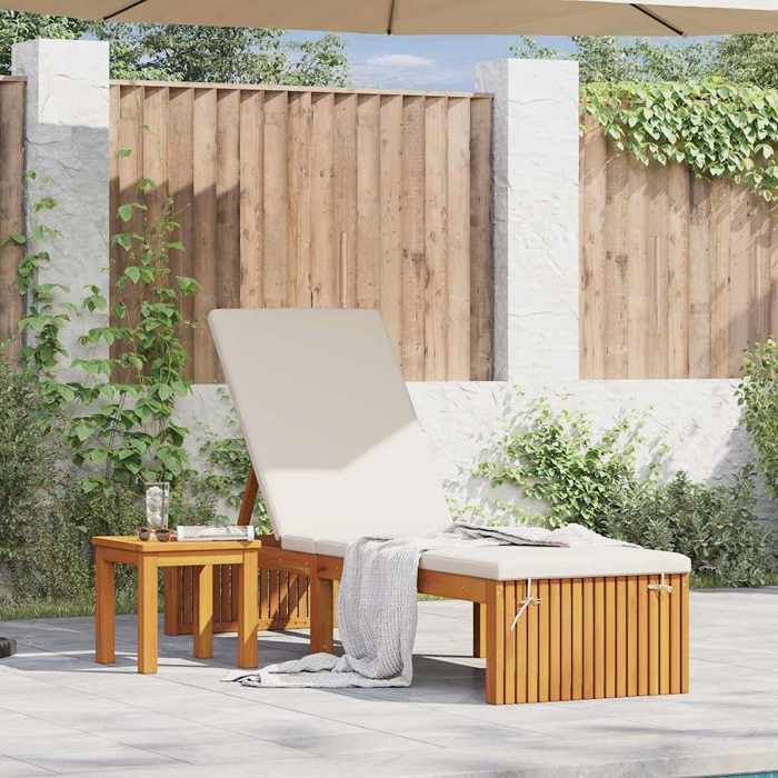 Transat/Lit-canapé dextérieur - NANAS - Bain de Soleil simple - Huile Naturelle 200 x 55 x 94cm Bois dacacia massif 7954819918