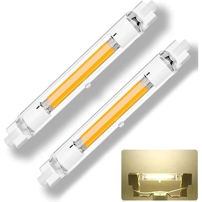 Ampoule LED R7S Dimmable - 15W équivalent 150W halogène - 1500 LM - Blanc naturel 4000K - Lot de 4 - Sans scintillement