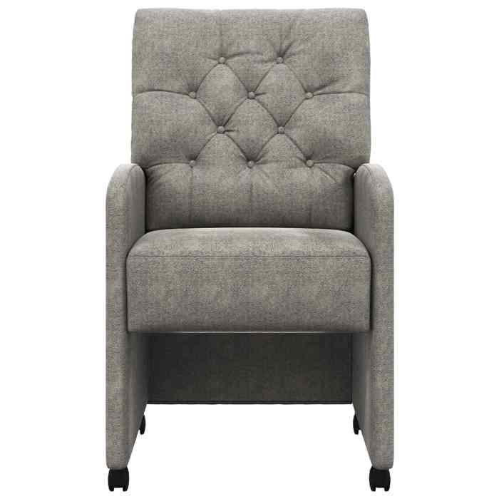 Chaises de Salle à Manger avec Roues 2 pcs à roulettes ergonomiques - vidaXL - métal gris clair - faciles à nettoyer oav40e