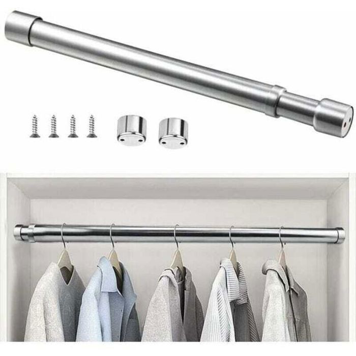 Tringle de garde-robe télescopique réglable en acier inoxydable 51 cm à 80 cm résistante à la corrosion adaptée aux armoires e
