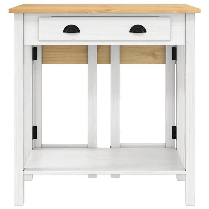 Ensemble de bar 3 pcs blanc bois de pin massif_2 ans garantie_30085