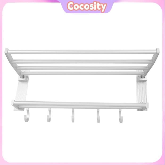 Cocosity Organisateur de serviettes Étagère de Salle de Bain en Aluminium de 40 Cm étagère de Rangement à luminaire serviette