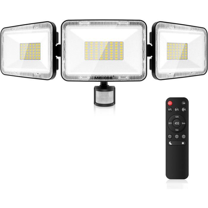 Projecteur Led Extérieur 70W Avec Détecteur De Mouvement 6580Lm Lampe De Sécurité Avec Télécommande 6500K Blanc Froid Ip66 Ét[L183]