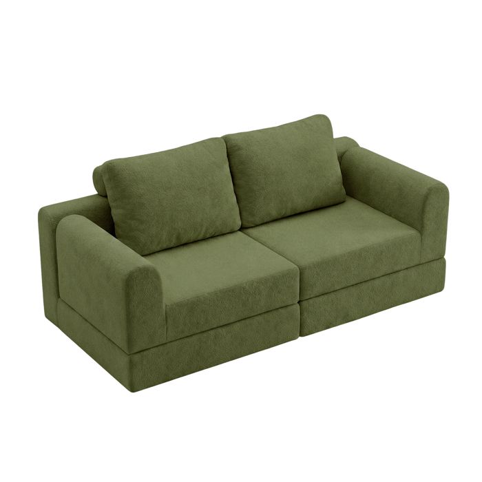 Canapé Convertible 2 Places Canapé-lit Pliable - Canapé 4 en 1 pour Salon & Chambre dInvités Vert