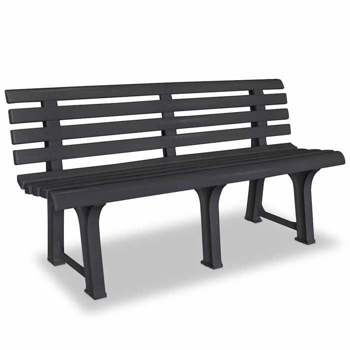 Banc de jardin 145 5 cm plastique anthracite - Cadre durable - design élégant(10602)