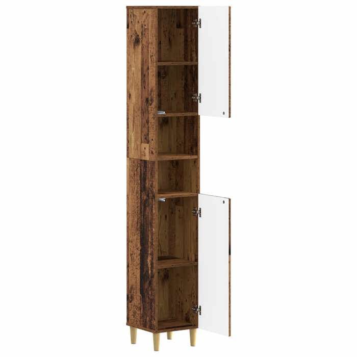 Armoire de Salle de Bain avec Étagère Ouverte ARNHEM - vidaXL - Bois ancien - 30x31x190cm - bois d’ingénierie 682055