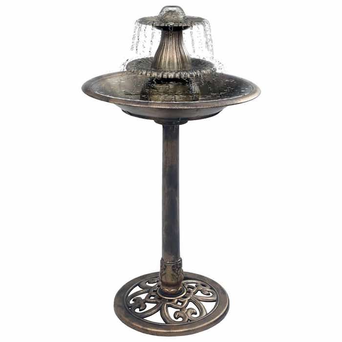 Bain pour oiseaux - MAISON EXCLUSIVE - Bain avec fontaine - Bronze - 50x91 cm - Plastique résine