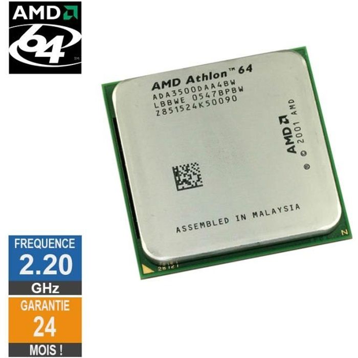  Processeur PC Processeur AMD Athlon 64 3500+ 2.20GHz ADA3500DAA4BW 939 0.512Mo pas cher