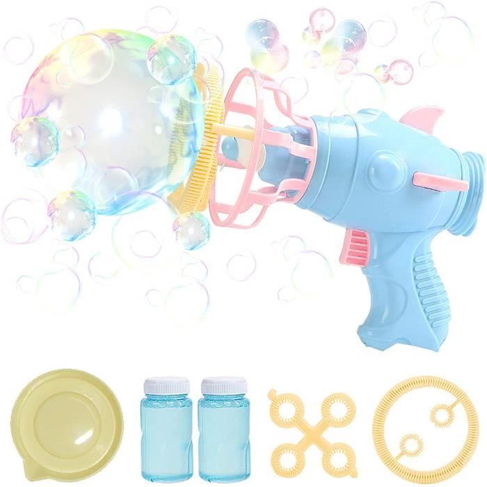 Pistolet à Bulles Gatling 8 Trous – Machine à Bulles Portable – Avec 1 Flacon De Liquide – Fonctionne Avec 3 Piles AA – Cadeau Enfant Pour Extérieur Et Intérieur