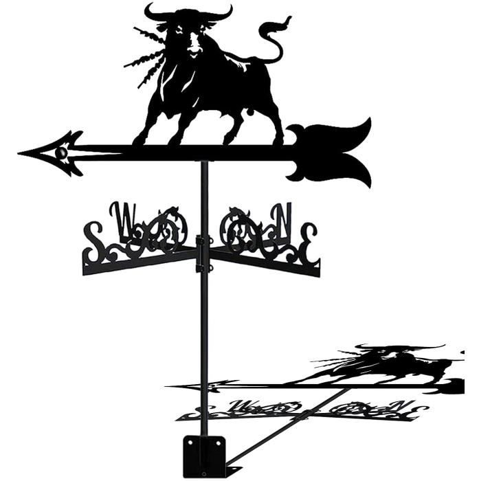 Girouette En Fonte Style Campagne - Indicateur De Direction Avec Support Pour Toit, Jardin Ou Pelouse
