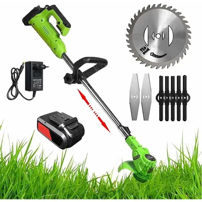 Coupe-bordures sans fil Débroussailleuse électrique Débroussailleuse à moteur Trimmer avec accessoires Batterie rechargeable