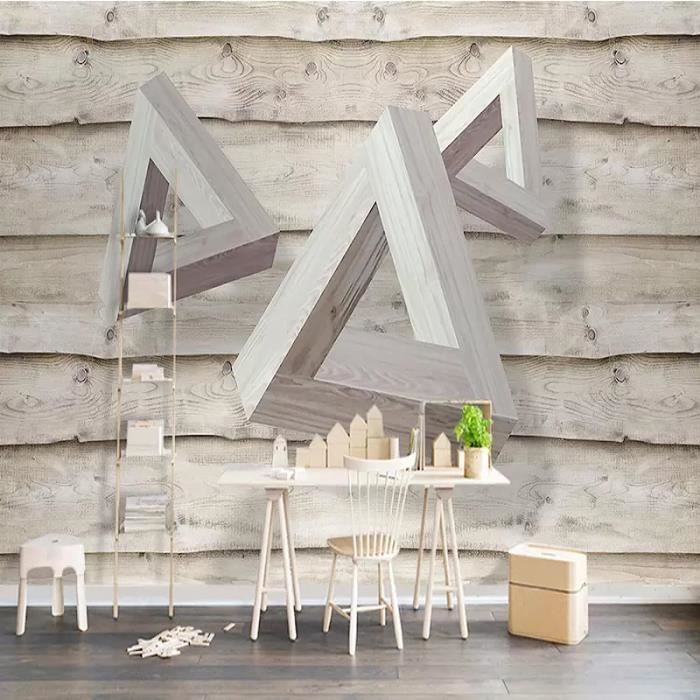 XHXI Papier Peint Mural Nouveau 3D Triangle Triangulaire Peintures Mural 150cm×105cm
