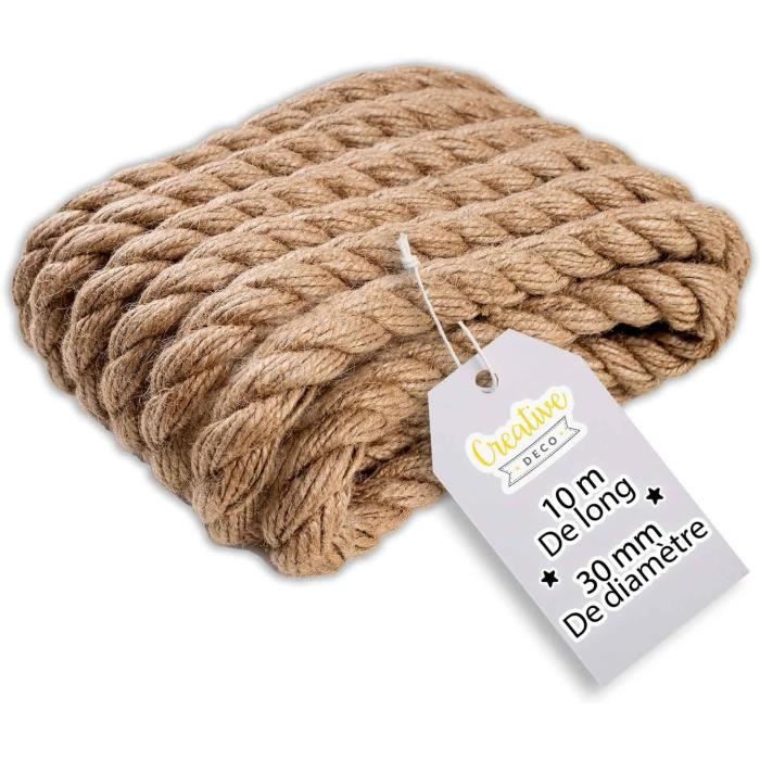 Corde De Jute 10 Mm X 10 M – Pour Griffoir Chat, Décoration, Jardin, Bricolage
