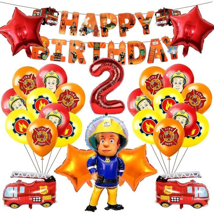 Camion Pompier 2 Ans Décoration Anniversaire Pompier 3 Ans Enfants, 3E Anniversaire Garçon Decoration Camion