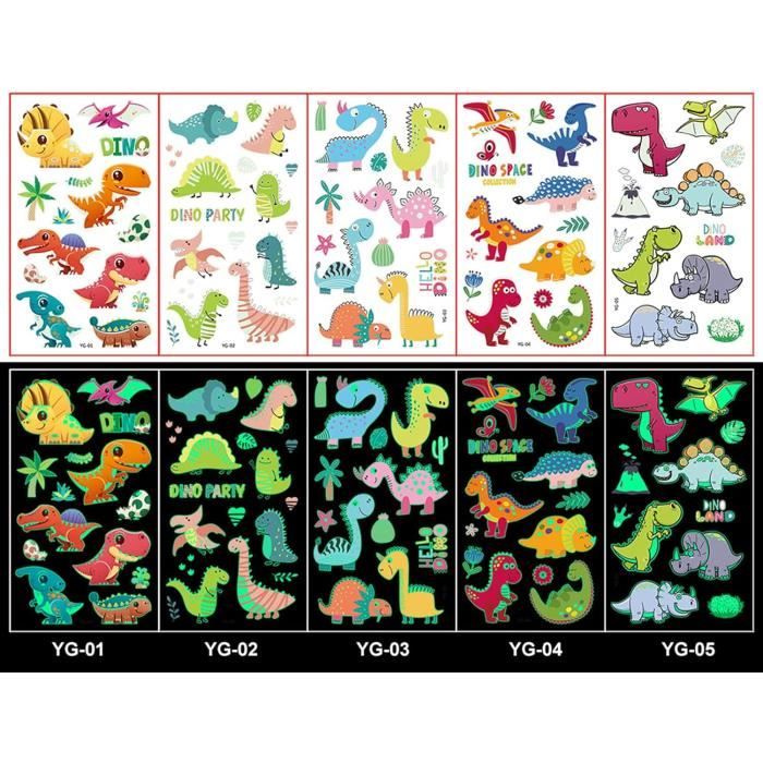 Tatouages Temporaires Cirque - 10 Feuilles Motifs Enfants - Imperméables Et Amusants
