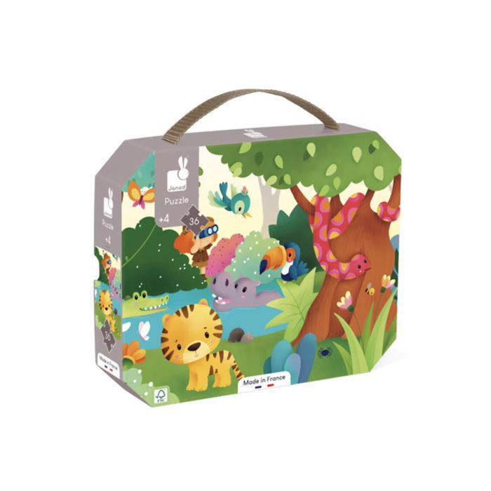 Puzzle les animaux sauvages - 36 pcs - JANOD - J02543 - Bleu - Carton - 36 pièces - Dès 4 ans