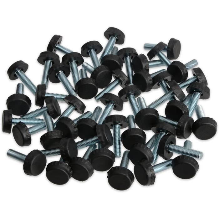 Lot De 8 Pieds De Nivellement En Plastique M8 - 20x20x32 Mm - Pour Meubles, Tables, Chaises - 7