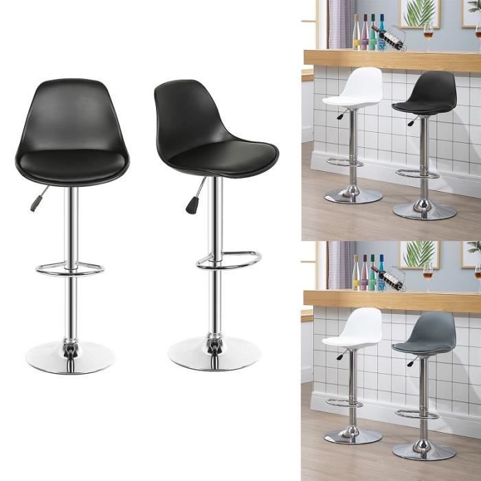 Tabouret de bar - Yagewa - Noir - Cuir PU - Industriel - Loft