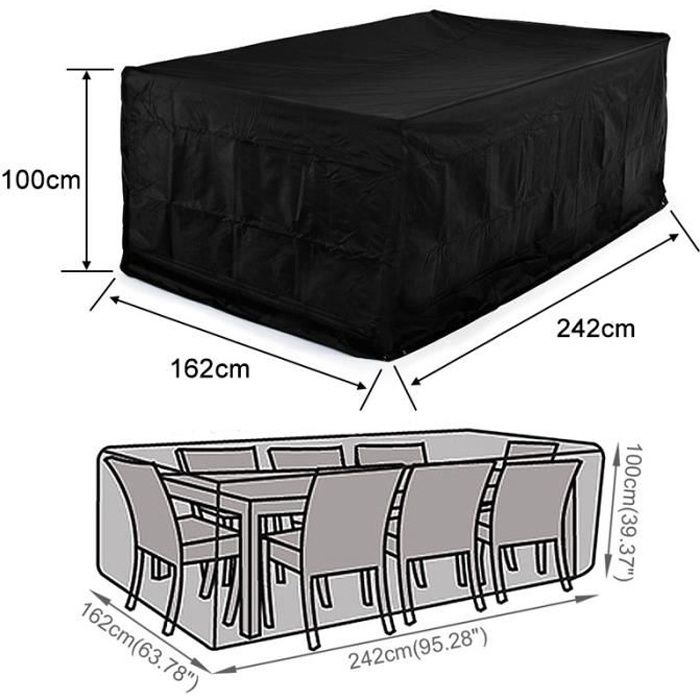 Housse de protection - Goddess - 242x162x100cm - 420D Oxford - Résistante à la pluie - Fixation facile Housse de protection - Goddess - 242x162x100cm - 420D Oxford - Résistante à la pluie - Fixation facile