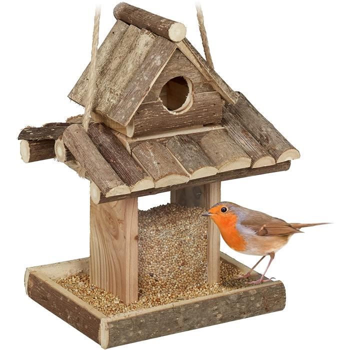 M/N Nichoir Bois Suspendu - Maison Oiseaux Pour Jardin Ou Balcon