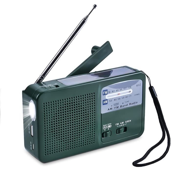 Radio et sac - Radio à main solaire à Dynamo AM-FM-NOAA, Pour