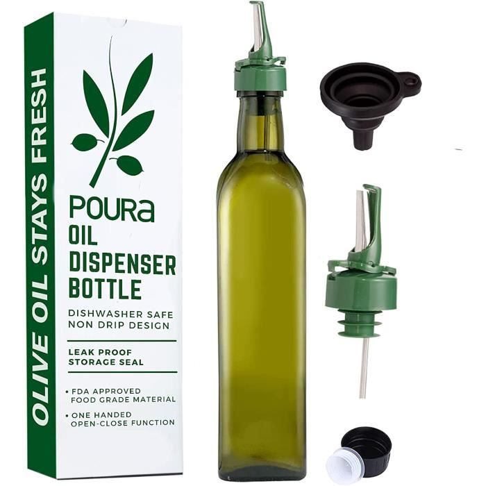 Bouteilles en Verre pour Huiles d’Olive et Vinaigres avec Bec Verseur ClicksealLot de Versement