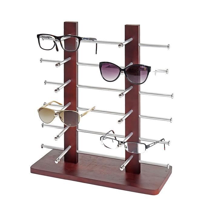 Porte-lunette Vendee, présentoir à lunette pour 12 paires de lunettes,  42x39cm ~ marron - Cdiscount Bijouterie