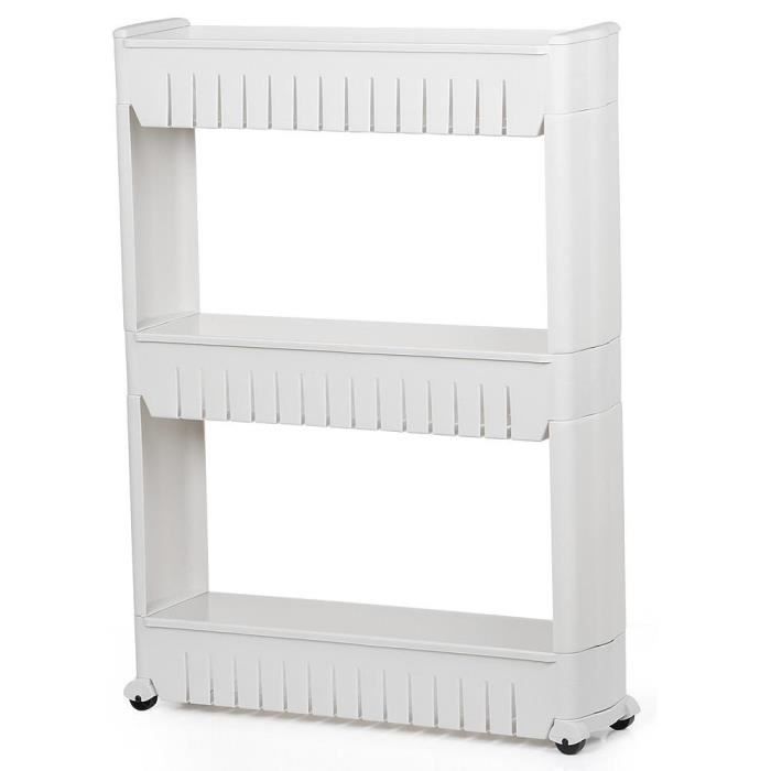 Etagère 3 étages à roulettes - chariot de stockage - meuble de rangement de cuisine salle de bains 54x13x72cm - Yaheetech Etagère 3 étages à roulettes - chariot de stockage - meuble de rangement de cuisine salle de bains 54x13x72cm - Yaheetech