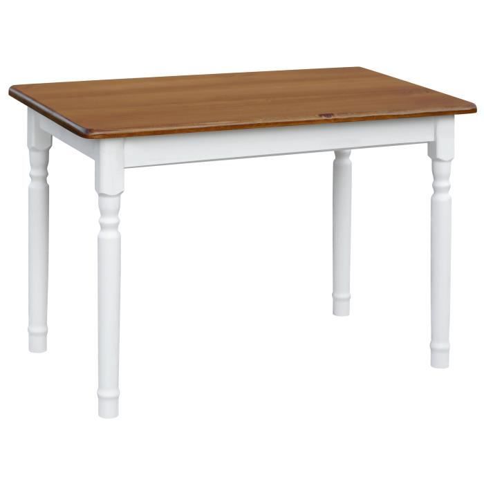 Table rectangulaire Blanc/Chêne - Marque - 60 x 60 cm - Laqué - Bois