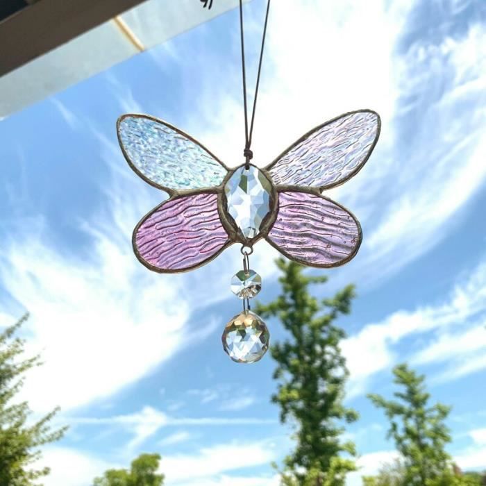 Attrape Soleil Cristal Décoration Sun Catcher Arc-en-Ciel Cristal Papillon  Hibou Pendentifs Fenêtre Décor pour Fenêtres Jardin(5 Pièces) : :  Jardin