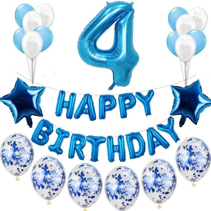 Kit De Decoration D Anniversaire Pour Garcon Bleu 4 Ans Decoration D Anniversaire Pour Garcon Cdiscount Maison