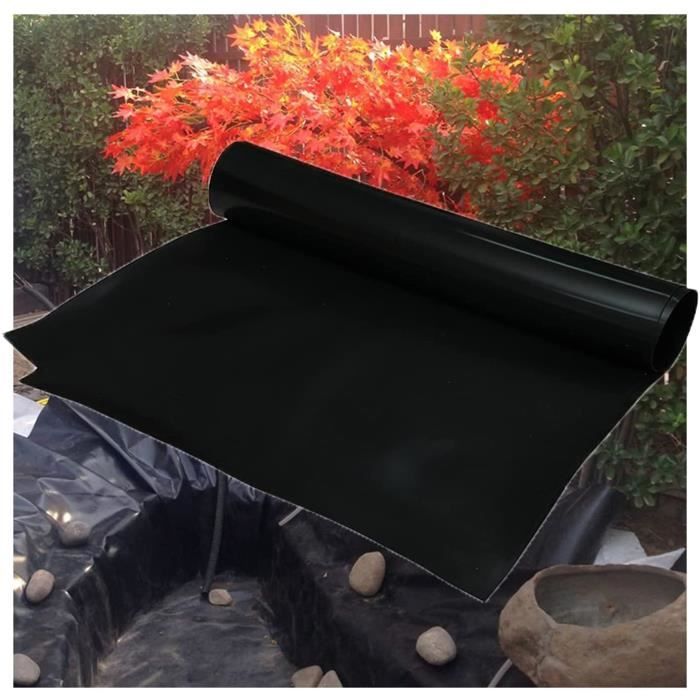 Bâche Pour Bassin D'étang - Membrane HDPE Noir 0,4 Mm - 1 X 4 M - Pour Fontaines, Cascades, Jardins Aquatiques