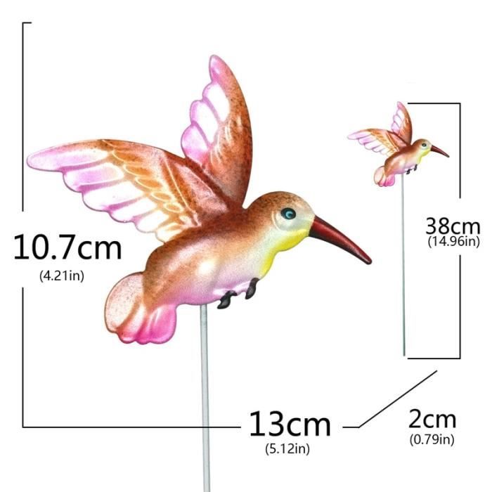 Carillon à Vent Colibri Métal – Anti-rouille, 42 Cm, Sons Apaisants Pour Jardin, Balcon, Terrasse