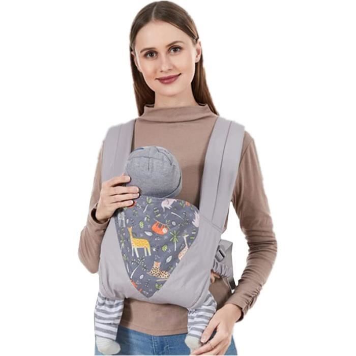 Porte-bébé Ergonomique Avant/arrière - Pour Nouveau-né à 36 Mois (max 20 Kg) - Tissu Coton Et Maille Respirant - Gris