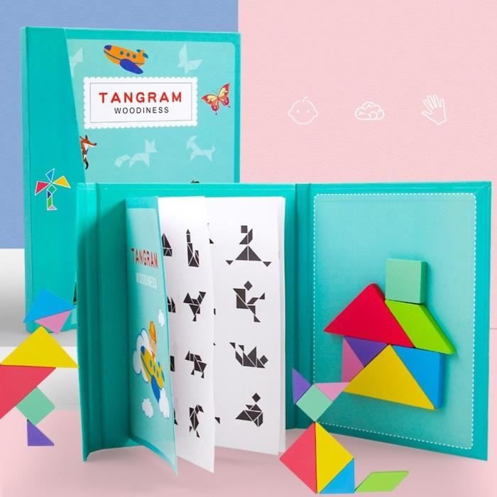 Tangram Magnétique 3D Coloré – Puzzle d’Éveil