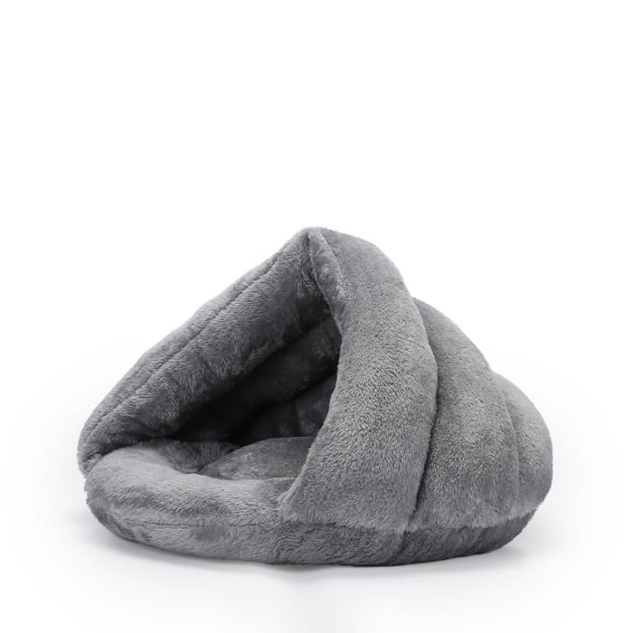 Lit Canapé - AZWIX - Caverne Douillette - Gris - Pour Chien et Chat - Taille Moyenne