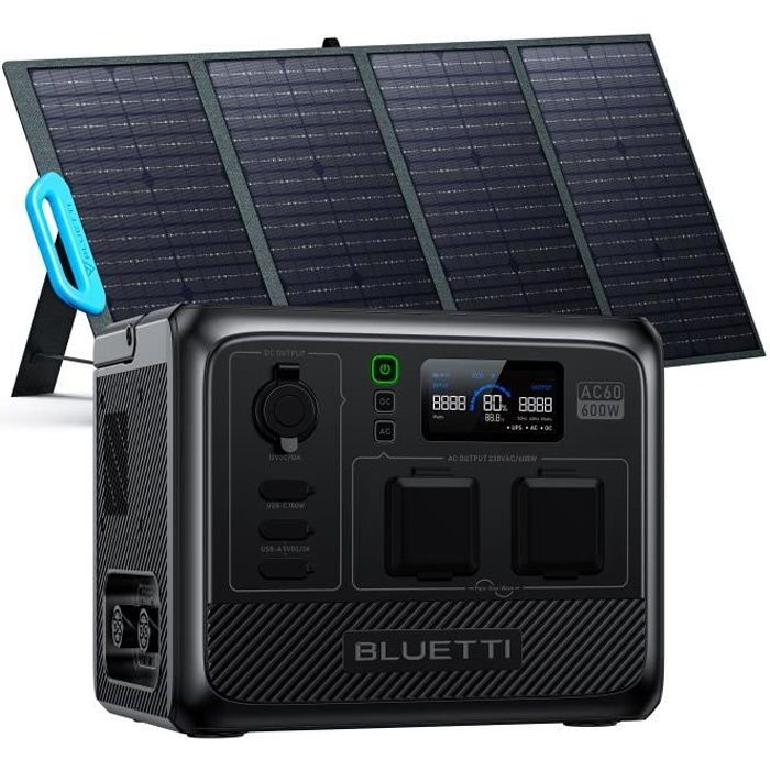 Générateur Électrique BLUETTI EB70 avec MP200 Panneau Solaire,716Wh