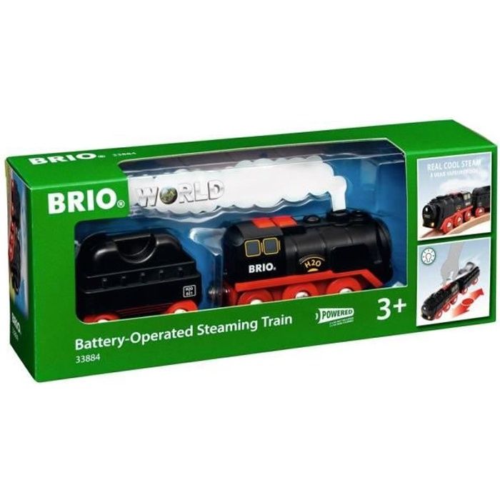 Locomotive à piles à vapeur BRIO World - Ravensburger - Effets de vapeur réalistes - Dès 3 ans - 33884