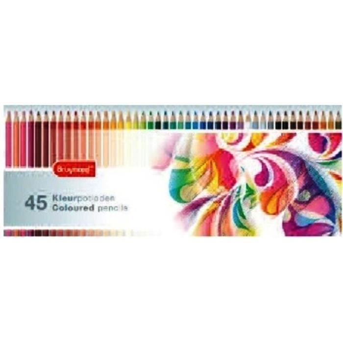COFFRET METAL 45 CRAYONS COULEUR BRUYNZEEL Cdiscount BeauxArts et
