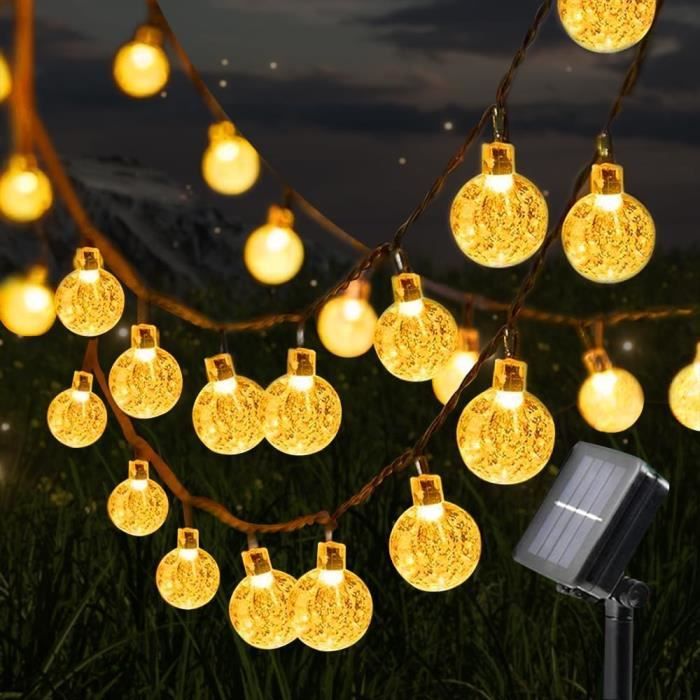 Guirlande Lumineuse Exterieur Solaire, 12M 100 LED Fleurs de