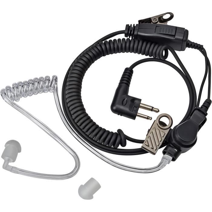 HYSHIKRA Oreillette D-Shape Micro Pour Motorola Talkie Walkie - Compatible CP200 GP300 CLS1110
