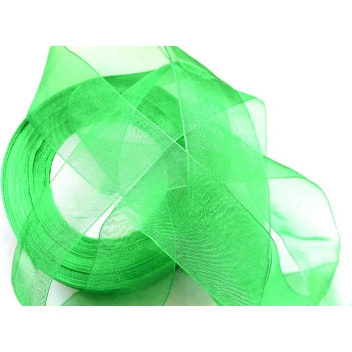 Ruban Organza Iridescent 4cm X 9.1m - Gris Avec Fil Métallique, Marque Uxcell