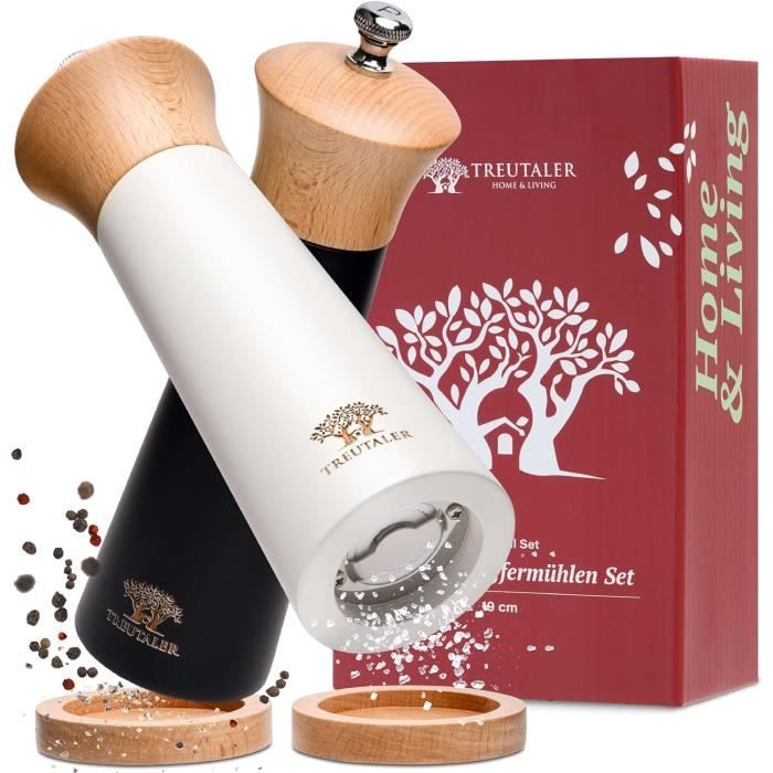 ELFENSTEIN Set Moulin à Sel Et Poivre Acier Inoxydable Avec Broyeur Céramique Réglable - Design Intemporel