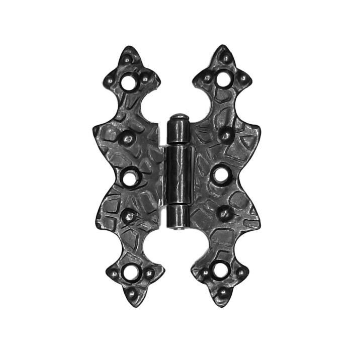 Charnière Plate - CYCLINGCOLORS - 70x45mm - Fer Forgé Noir - Style Vintage - 6 Trous de Fixation