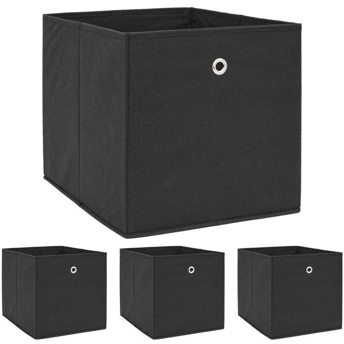 Panier Pliable Rangement Paniers Rangement Kallax Lycce - Lot De 4, Jacinthe D'eau, 33x33x33cm Corbeilles Jacinthe D'eau Naturelle