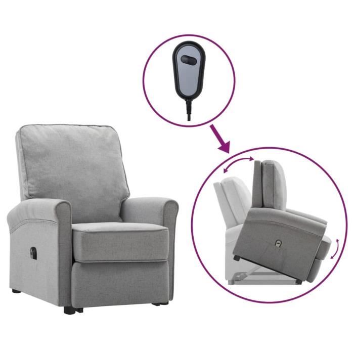 famirosa fauteuil inclinable gris clair tissu-371